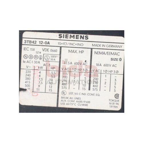 Siemens 3TB42 12-0A