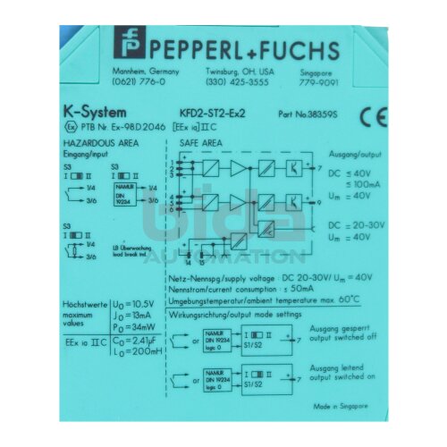 Pepperl+Fuchs KFD2-ST2-Ex2 Schaltverst&auml;rker Switching amplifier
