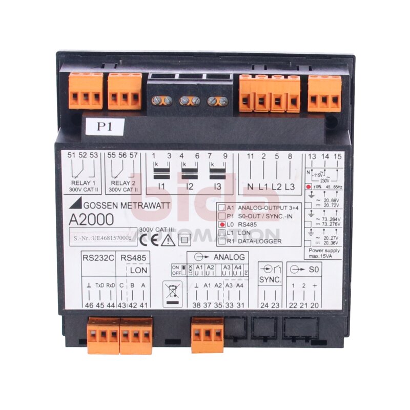 GOSSEN METRAWATT A2000 Multifunktionaler Leistungsmesser f&uuml;r 3-Phasen-Systeme Multifunctional Power Meter for 3-Phase Systems