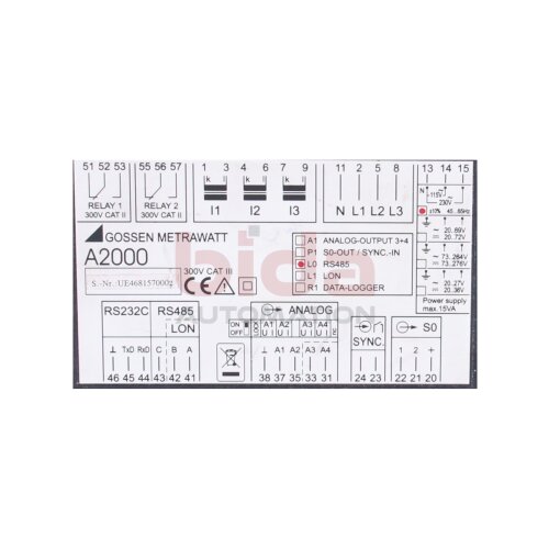 GOSSEN METRAWATT A2000 Multifunktionaler Leistungsmesser f&uuml;r 3-Phasen-Systeme Multifunctional Power Meter for 3-Phase Systems