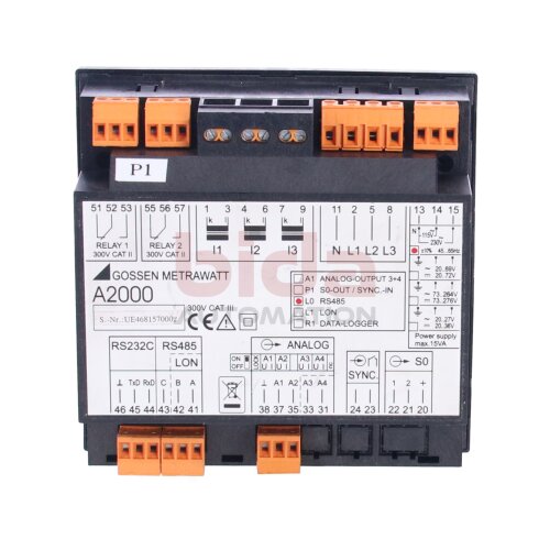 GOSSEN METRAWATT A2000 Multifunktionaler Leistungsmesser f&uuml;r 3-Phasen-Systeme Multifunctional Power Meter for 3-Phase Systems