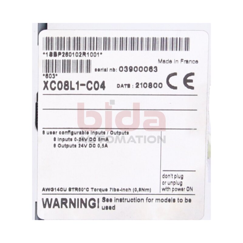 ABB XC08L1-C04 ( 1SBP260102R1001) Ein-/Ausgabe-Erweiterungsmodul / Input/output extension module  24V DC