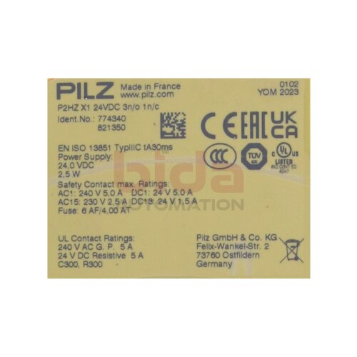 Pilz P2HZ X1 24VDC 3n/o 1n/c (774340) Sicherheitsrelais / Safety relay 24V DC
