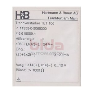 Hartmann & Braun AG TET 106 (P. 11355-05065300)...