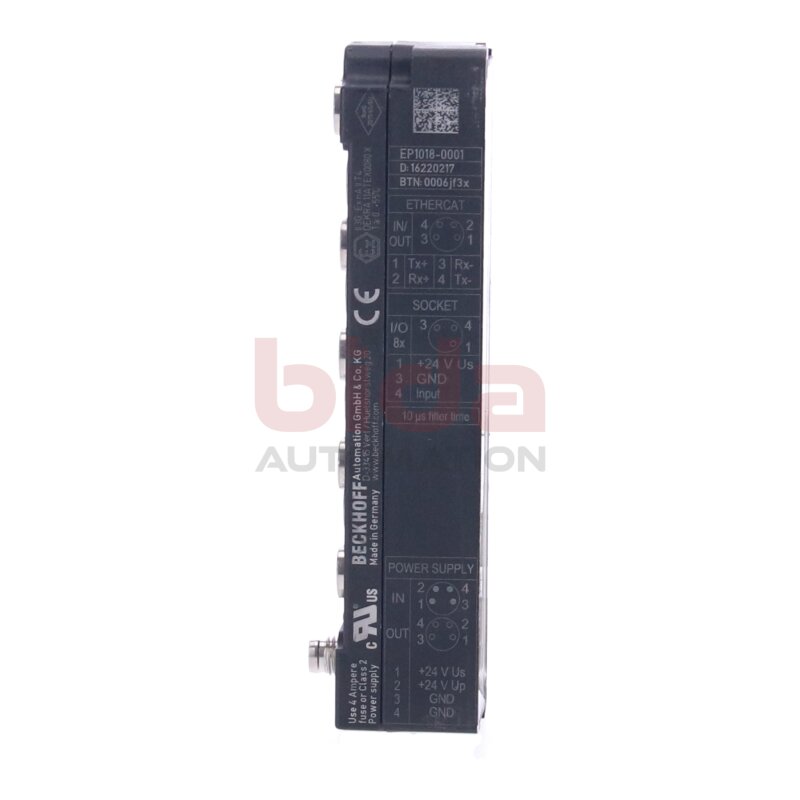 BECKHOFF EP1018-0001 EtherCAT Box, 8-Kanal-Digital-Eingang, 24 V DC, 10 &micro;s, M8