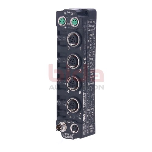 BECKHOFF EP1018-0002 EtherCAT Box, 8-Kanal-Digital-Eingang, 24V DC, 10 &micro;s, M12
