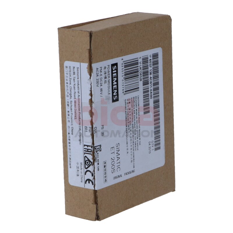 Siemens 6ES7138-4CB11-0AB0 / 6ES7 138-4CB11-0AB0  SIMATIC DP, Powermodul PM-E f&uuml;r ET 200S, DC 24-48V, AC 24-230V