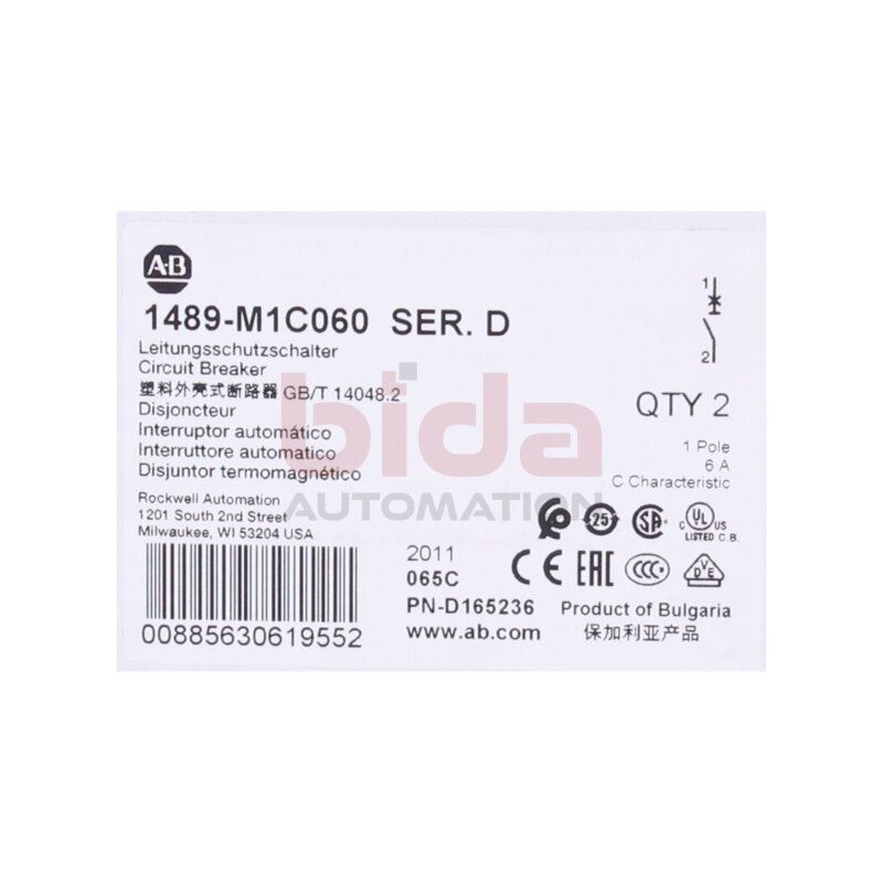 Allen-Bradley 1489-M1C060 Leistungsschutzschalter Circuit braker