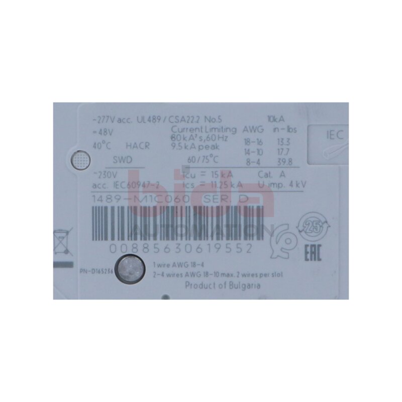 Allen-Bradley 1489-M1C060 Miniatur-Leitungsschutzschalter Miniature Circuit Breaker