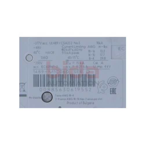 Allen-Bradley 1489-M1C060 Miniatur-Leitungsschutzschalter Miniature Circuit Breaker