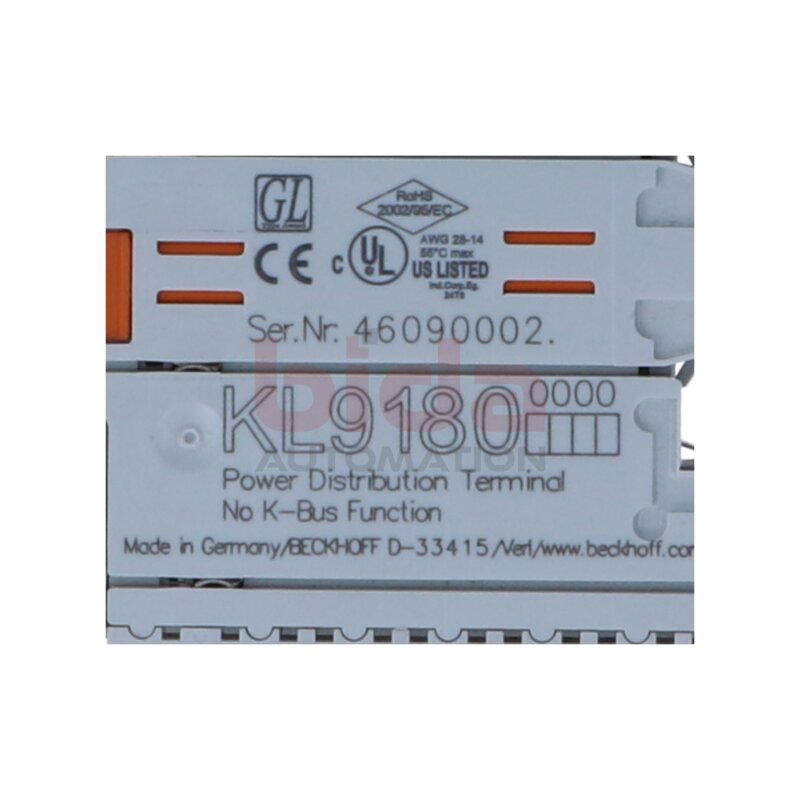 BECKHOFF KL9180 Potenzialverteilungsklemme Potential distribution terminal