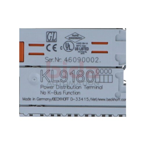 BECKHOFF KL9180 Potenzialverteilungsklemme Potential distribution terminal