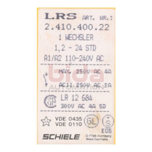 Schiele LRS 2.410.400.22 Relais Relay 110-240V AC
