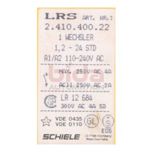 Schiele LRS 2.410.400.22 Relais Relay 110-240V AC