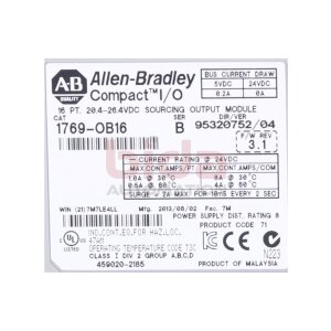 Allen-Bradley 1769-OB16 Sourcing-Ausgangsmodul Sourcing...