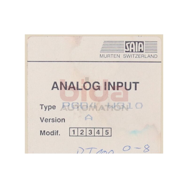 SAIA PCD4.W310 Analoges Eingangsmodul Analog input