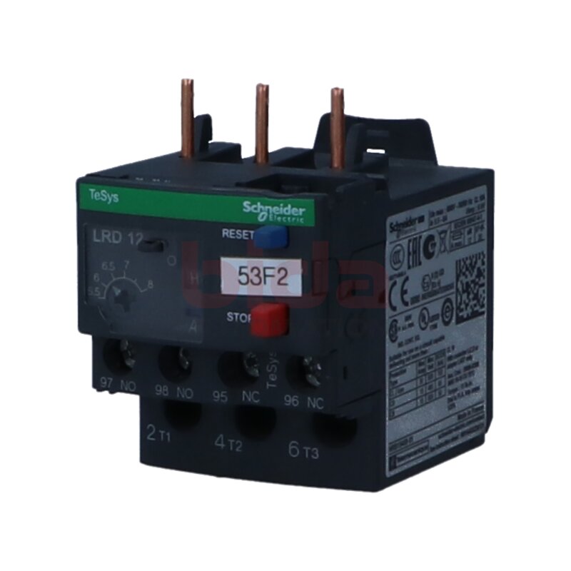 Schneider LRD 12 Motorschutzrelais / Motor protection relay, 5,5-8A, 1S+1&Ouml;, Klasse 10A