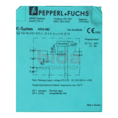 Pepperl+Fuchs KFD2-EB2 (43546) Einspeisebaustein Feed-in module