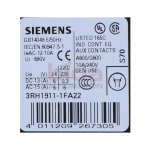 Siemens 3RH1911-1FA22 / 3RH1 911-1FA22 Hilfsschalterblock...