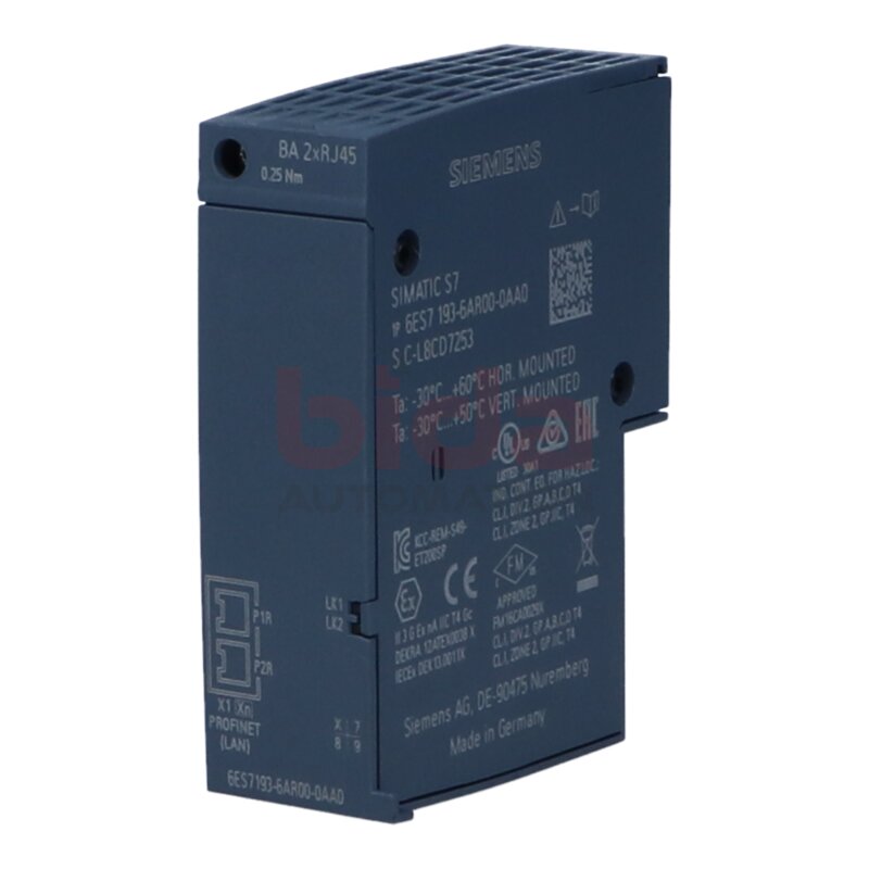 Siemens 6ES7193-6AR00-0AA0 / 6ES7 193-6AR00-0AA0  SIMATIC ET 200SP, Busadapter