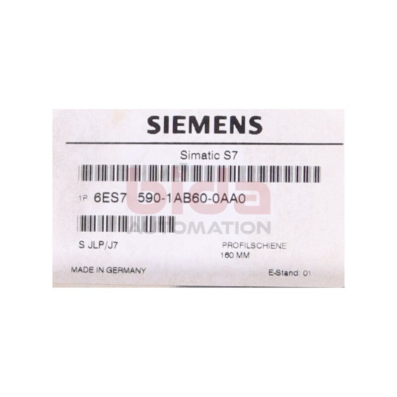 Siemens 6ES7590-1AB60-0AA0 / 6ES7 590-1AB60-0AA0 SIMATIC S7-1500, Profilschiene / Profile rail