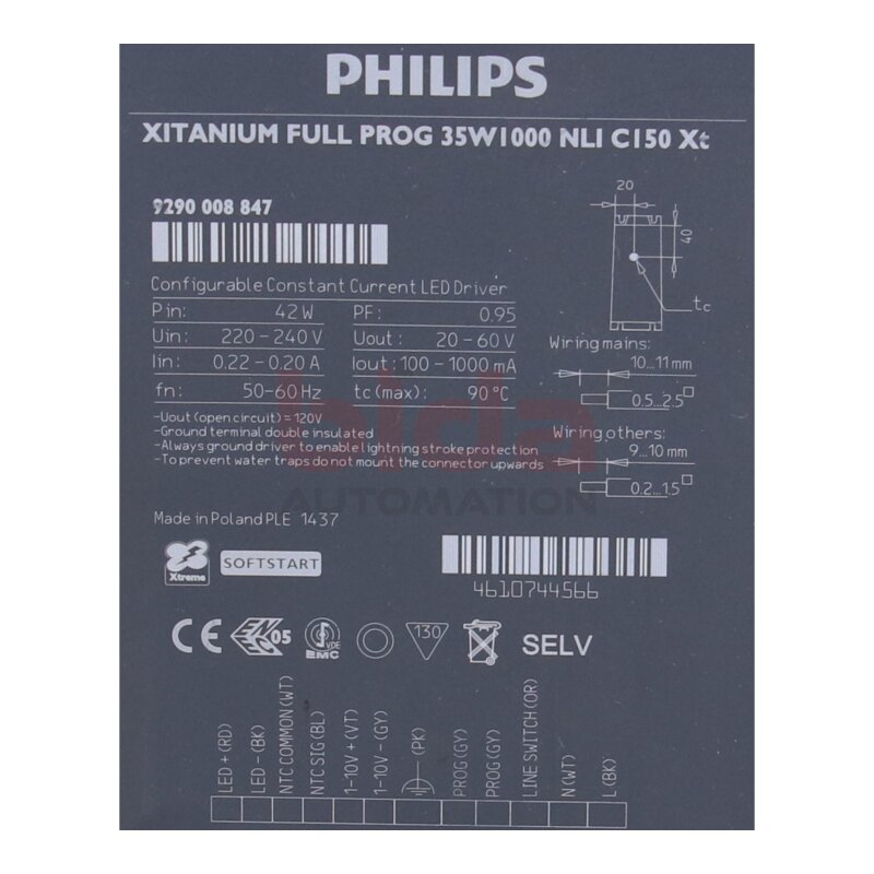 PHILIPS XITANIUM FULL PROG 35W1000 NLI CI50Xt