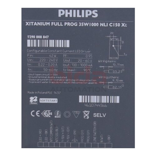 PHILIPS XITANIUM FULL PROG 35W1000 NLI CI50Xt