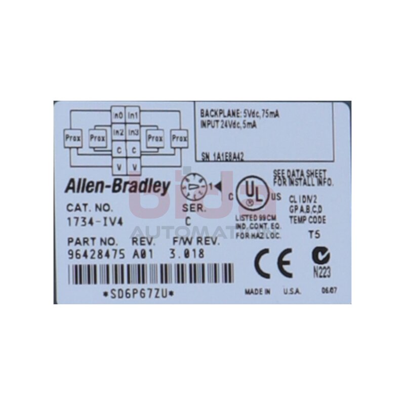 Allen-Bradley 1734-IV4 (96428475) POINT I/O 4-Punkt-Digitaleingangsmodul 4 Point Digital Input Module