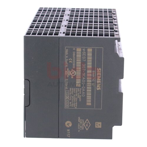 Siemens 6ES7307-1KA00-0AA0 / 6ES7 307-1KA00-0AA0 SIMATIC S7-300 Geregelte Stromversorgung / Power supply PS307