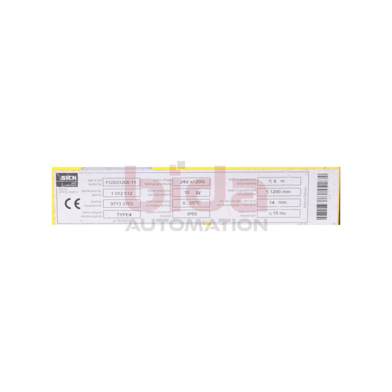 Sick FGSS1200-11 (1012512) Lichtvorhang Light curtain