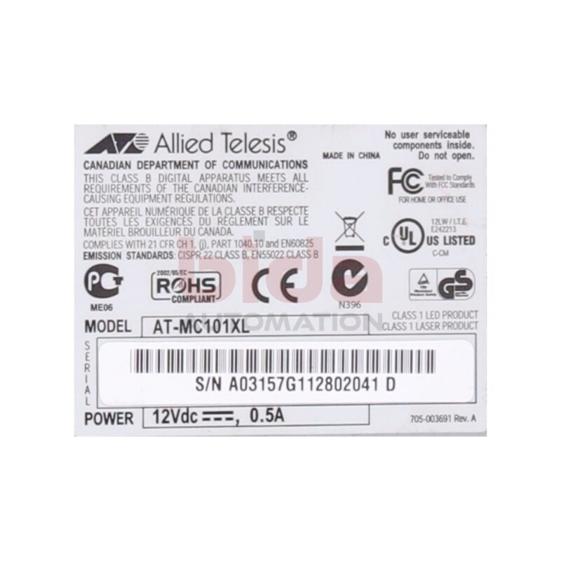 Allied Telesis AT-MC101XL  Fast-Ethernet-Medienkonverter / Fast-Ethernet-Medienkonverter
