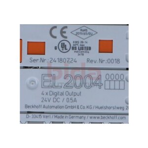 BECKHOFF EL2004 EtherCAT-Klemme/Terminal...