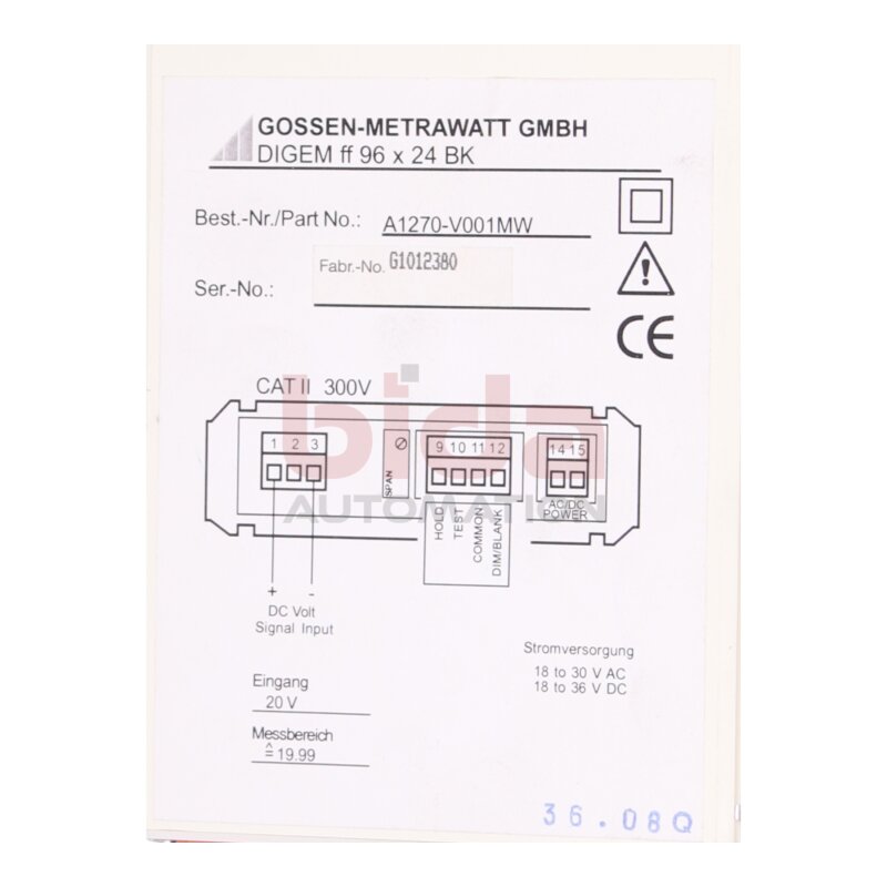 Gossen Metrawatt A1270-V001MW (G1012380) Stromwandler Current Transformer