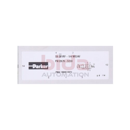 Parker KZ3675 / S9 581RF-1/4WS24V (PA12679-5133) Pneumatisches Ventil Pneumatic valve