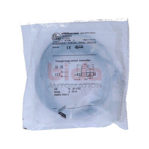 ifm OGE501 (OGS-OOKG) Einweg‑Lichtschranke / Through‑Beam Sensor 10 &hellip; 36 V DC