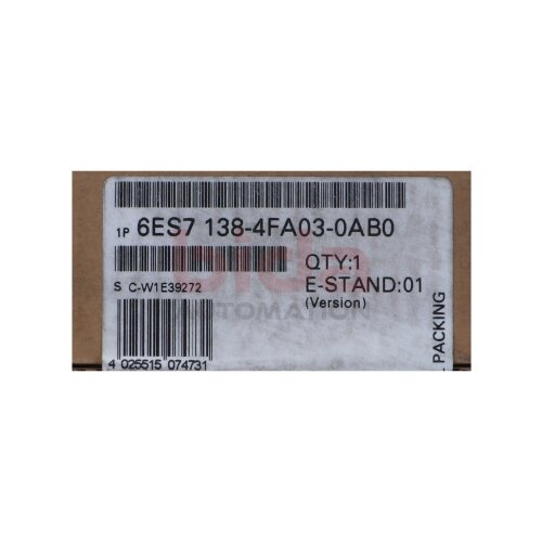 Siemens 6ES7138-4FA03-0AB0 / 6ES7 138-4FA03-0AB0 SIMATIC DP Elektronikmodul Electronic module