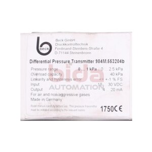 BECK 984M.553204b Differenzdruckmessumformer Differential...