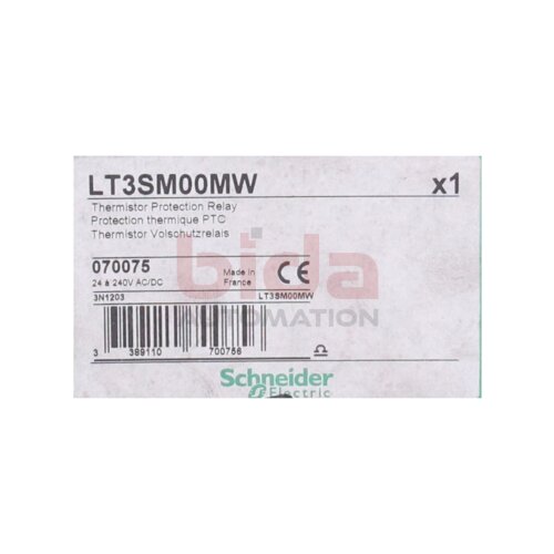 Schneider LT3 SM00MW Thermistor-Vollschutzrelais TeSys, LT3m. man. R&uuml;ckstellung,/  Thermistor full protection relay TeSys, LT3m. Manual reset, 24-230V, 2W