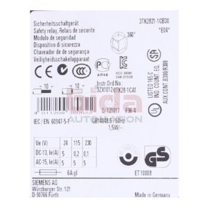 Siemens 3TK2821-1CB30 SIRIUS Sicherheitsschaltgerät...