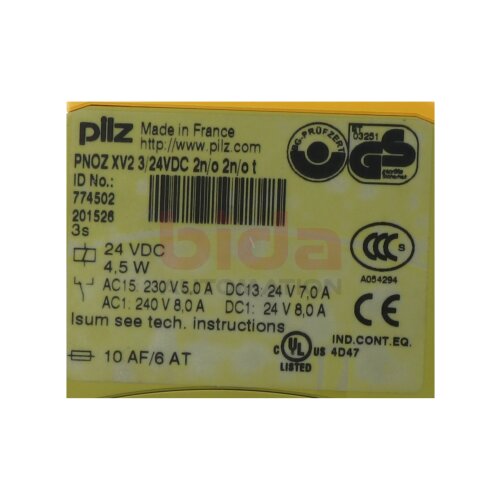 Pilz PNOZ XV2 3/24VDC 2n/o 2n/o t (774502) Zeitrelais Time relay