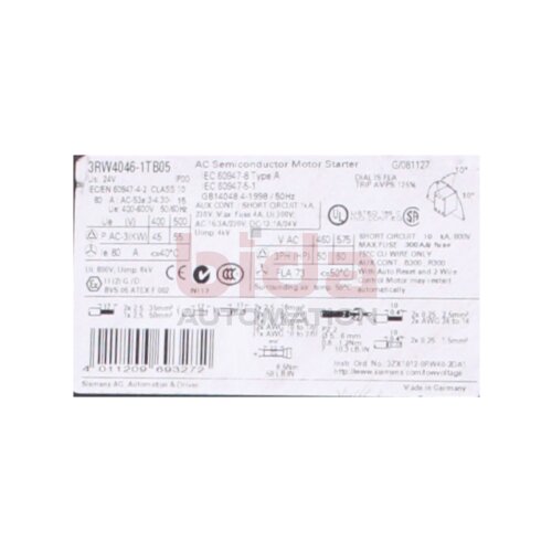 Siemens 3RW4046-1TB05 SIRIUS Sanftstarter S3 Soft starter