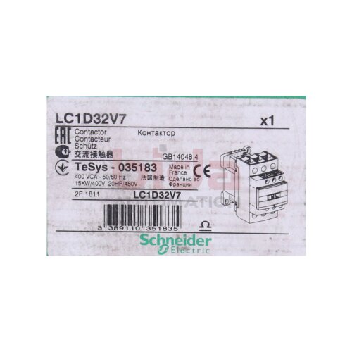 Schneider LC1D32V7 (035183) Leistungssch&uuml;tz Power contactor