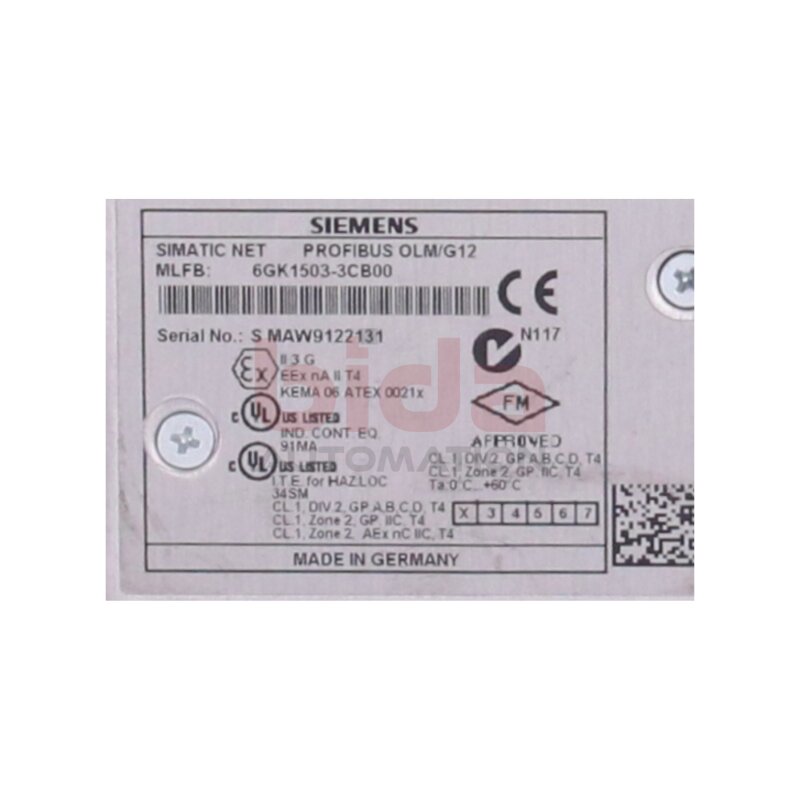 Siemens 6GK1503-3CB00 / 6GK1 503-3CB00 PROFIBUS OLM/G12 V4.0 Optisches Verbindungsmodul / Optical Link Module