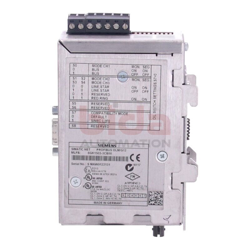 Siemens 6GK1503-3CB00 / 6GK1 503-3CB00 PROFIBUS OLM/G12 V4.0 Optisches Verbindungsmodul / Optical Link Module