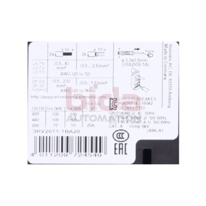 Siemens 3RV2011-1BA20 / 3RV2 011-1BA20 Leistungsschalter...