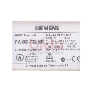 Siemens RWX62.732/509 Universal Controller