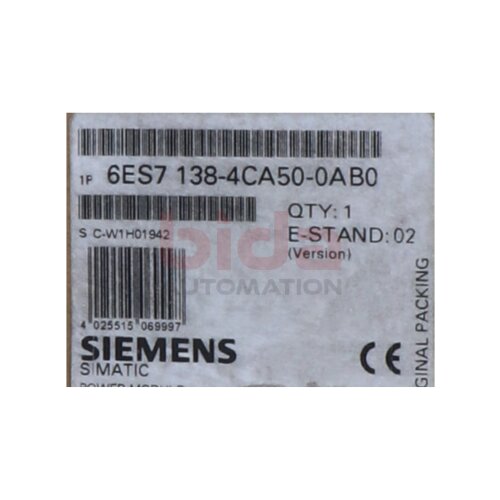 Siemens 6ES7138-4CA50-0AB0 / 6ES7 138-4CA50-0AB0 SIMATIC DP Powermodul PM-E f&uuml;r ET 200S