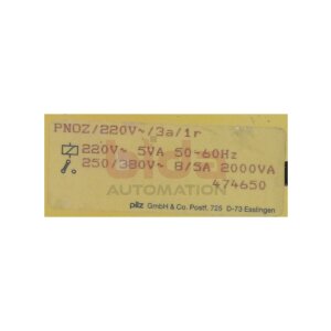 Pilz PNOZ/220V 3a/1r (474650) Sicherheitsrelais Safety Relay