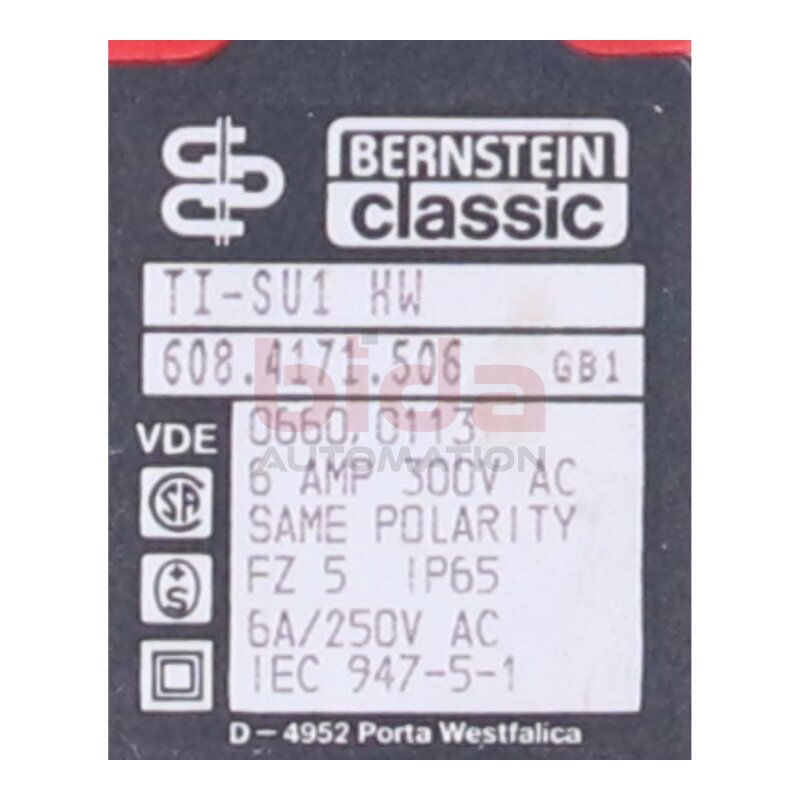 BERNSTEIN CLASSIC TI-SU1 HW  (608.4171.506) Endschalter / Limit Switch 6A / 250V