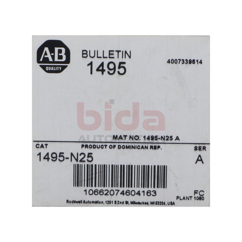 Allen-Bradley 1495-N24 Auxiliary Contact Adapter Kit&ldquo; / Nebenkontakt‑Adapter‑Kit